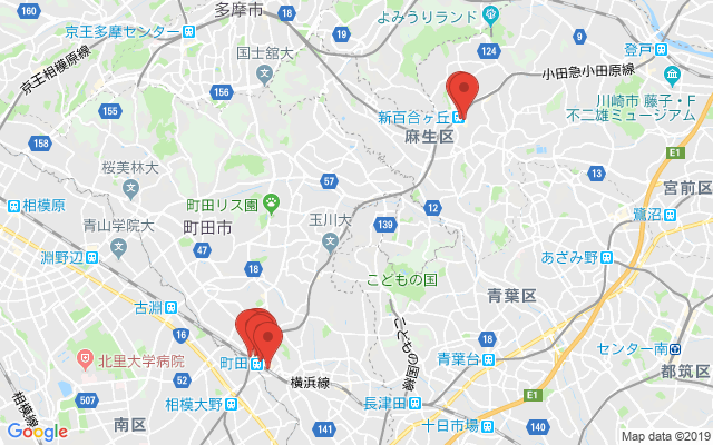 鶴川の保険相談窓口のマップ